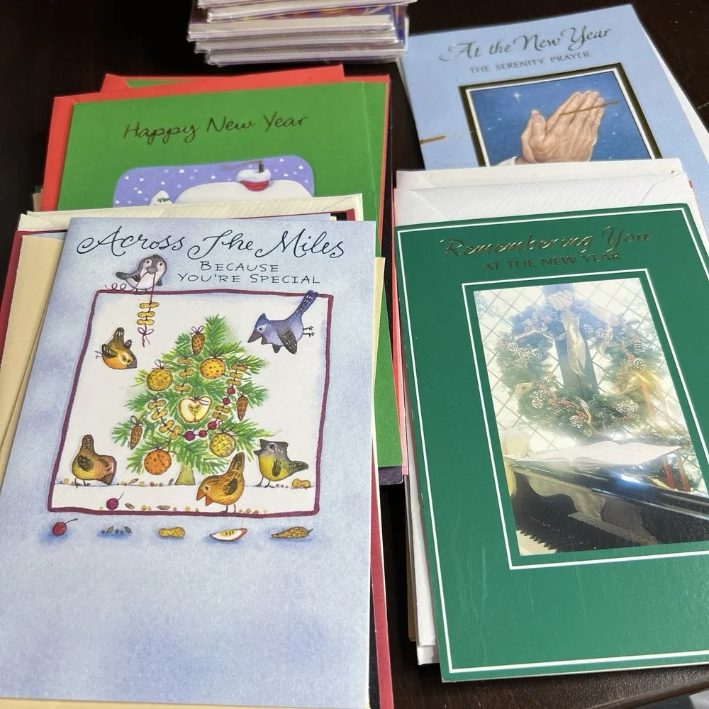 Lot 28 Vintage Gibson Assorted New Year Cards & 11‎ Pks Invitations NOS